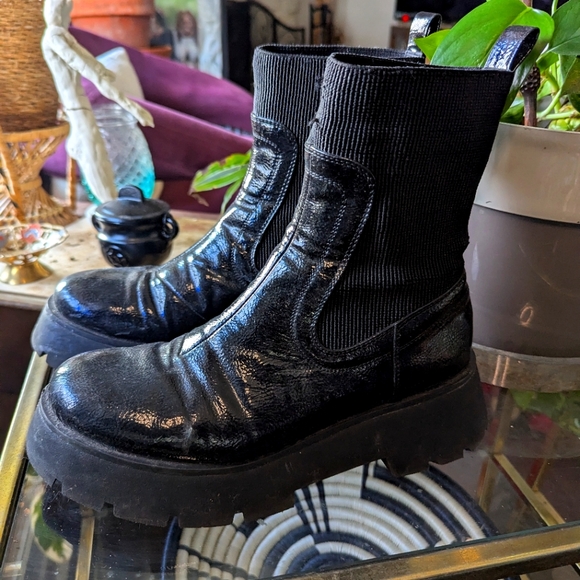 Patent Leather Boots - Picture 1 of 4